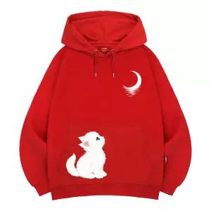 엘라모 3H 달빛고양이 후드티 남녀공용 빅사이즈 M~4XL