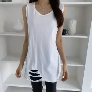 [하프클럽/]여자 빈티지 V넥 롱 빅사이즈 코디 민소매