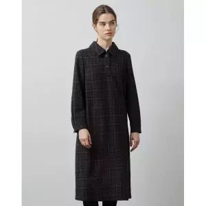 [하프클럽/올리비아로렌]체크 카라 원피스_VOBOA4W9251