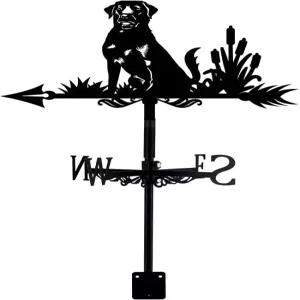 슈퍼단트 개 풍향계 동물 마당용 강아지 금속 지붕 마운트 블랙 농가 헛간 외부 정원용 파티오 장식품 보관