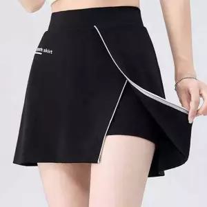 옆트임 배색 치마레깅스 이너팬츠 스포츠 하이웨이스트 레터링 운동 헬스 골프 체형커버 바지 속바지 여자