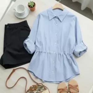 [신세계라이브쇼핑][옷자락] 여성 심플 봄 여름 쿨 스트링 기본 셔츠