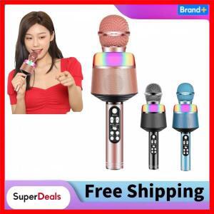 디스코 조명 에코 효과 내장 스피커를 갖춘 블루투스 마이크 노래 마이크 파티 선물용 휴대용 노래방 플레