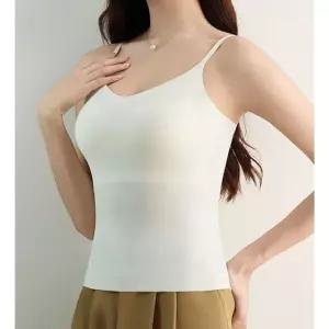 심리스 여성 캡나시 노와이어 캐미솔 브라 끈나시 나시티 나시 여자 여름셔츠 민소매 레이어드 이너 이너탑