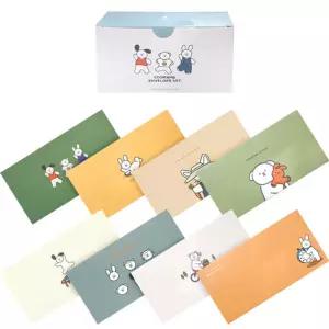 꼬망 가로봉투세트편지 돈봉투 종이 팬시 상품권 머니 손편지 편지지 스티커 용돈 귀여운 캐릭터