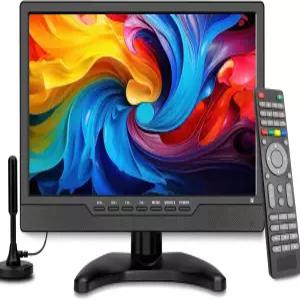 Jexiop 14인치 LED HD TV HDMI 입력 기능이 있는 휴대용 소형 내장 디지털 튜너 /HDMI /USB /DC-12IN 지원