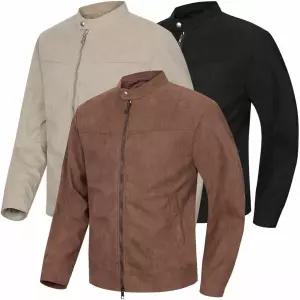 [디바옴므] 세미 오버핏 스웨이드 차이나 바이커 자켓 점퍼 라이더 트러커