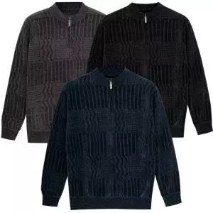 [디바옴므] 겨울 기모안감 라운드 니트 반집업 티셔츠 골프 폴라