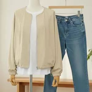 [하프클럽/옷자락]여성 기본핏 일상용 간절기 혼합 소재 아우터 재킷