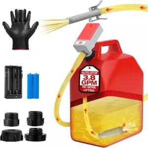 2026-연료 이송 펌프 - 자동 정지 51인치 호스 천연 석유 트럭 RV 및 보트용 휴대용 전기 사이폰 4개로