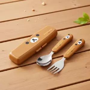 ( )리락쿠마 얼굴 큐티 스푼 포크 케이스세트