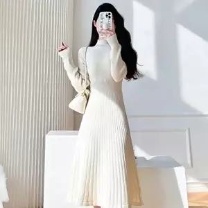 심플 골지 디테일 바디라인 슬림핏라인 롱원피스 (KYR-WFGPROT)