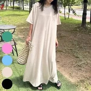 빅사이즈 오버 원피스 의류 골지 빅사이즈미시옷 라운 (KYR-WD8C99D)