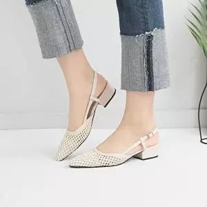 [엄지척]펀칭 디테일 통기성 좋은 슬링백 미들힐 5FWY