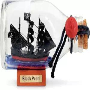 NOUTIMALL 5인치 블랙 펄 캐리비안 해적선 병유리 장식 테이블 상단 해상 가정 (블랙 5인치)