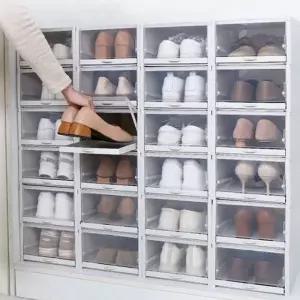 ( )신발수납장 3개 신발케이스 투명 보관함 슈즈렉