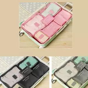 캐리어 정리 끝 여행용 파우치 6종 세트용가방 의류치 신발치 속옷치 세면도구 용품 휴대용치 여행함 캠핑