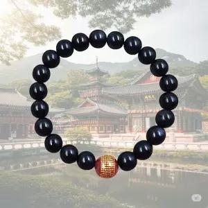 액운 방지 흑요석 구슬 팔찌 (13mm)부처님오신날 불교단체주문 수능기원 소원성취 종교용품 신자 선물 악세