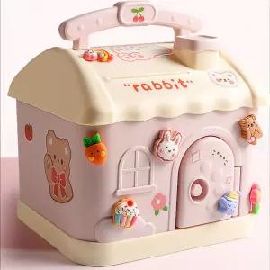 하우스 저금통 미니 금고 동전 지폐 보관함새해선물 탁상 동전용 어린이 비밀 저축 인테리어 인테리어소품