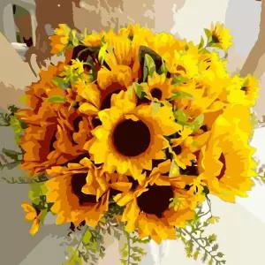 하모니아트 DIY 유화그리기 그림그리기 세트 페인팅 40x50 해바라기 부케그리기 꾸미기 그리기 DIY키트 취