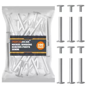 35mm 시카고 나사 포스트 팩 스크랩북 사진 앨범 가죽 공예 수리 및 제본용 니켈 도금 제본 금속