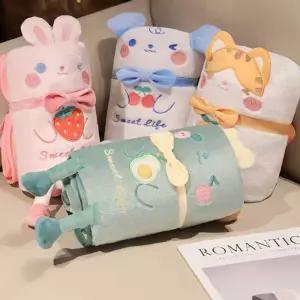 사계절 일체형 아이들 낮잠담요방한용품 단체선물 판촉물 학생 학생용 부드러운 선물용 카페 이불 예쁜 무