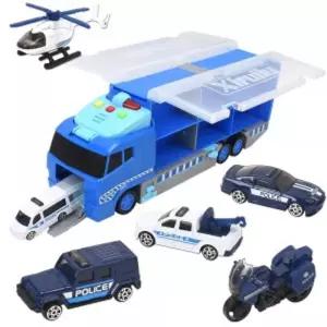 카캐리어 컨테이너 경찰차 작동완구 ay1818c 미니 헬기 프릭션 트럭 자동 트레일러토이 어처 라이트 세트