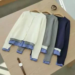 여성 얇은 일상 베이직 빅사이즈 스웨터 카디건