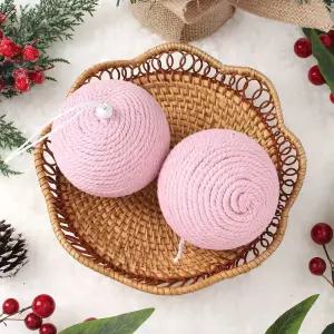 Jdt 장식볼 2P 10cm 핑크로프트리액세서리 소품 트리볼 크리스마스 악세사리