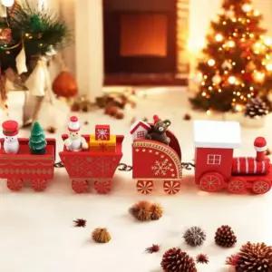 테이블 장식품 크리스마스 홈데코 카페 성탄절인테리어 소품 오브제 트리 원목 기차레드 징글벨 미니어처