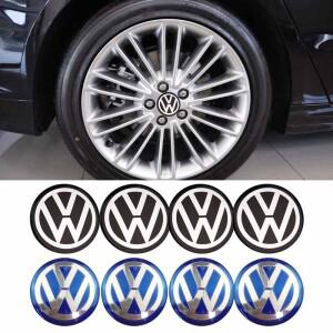 4pcs 56/60/65/70/75/90/120mm 자동차 휠 센터 캡 데칼 허브 스티커 VW 골프 5 6 7 폴로 Passat Tiguan CC