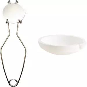 채찍 집게 손잡이가 있는 소형 용융 세라믹 도가니 접시 컵 세트 2A 금 은 구리 키트