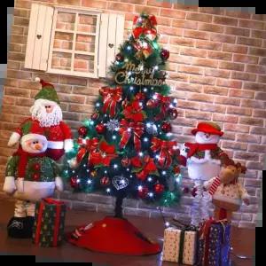 레드 리본 장식 트리 150cm 전구 포함 트리 풀세트