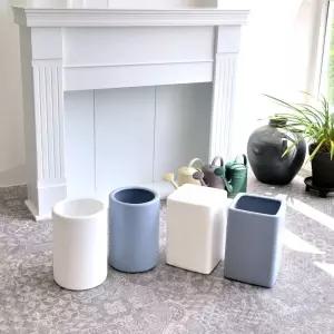 대형 플라스틱 화분 미니 원형 그레이 20x30cm인테리어 정원 원예 베란다 디자인 심플한 무지 긴화분 가벼