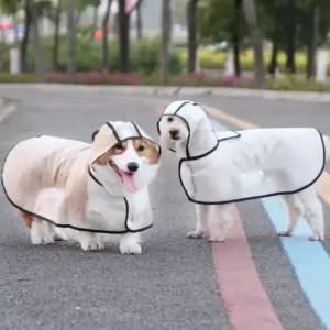 애견 강아지 우비 투명 귀여운 레이코트 비옷 S M L대형 산책 외출 우의 방수 화이트 레인 아웃도어 판초