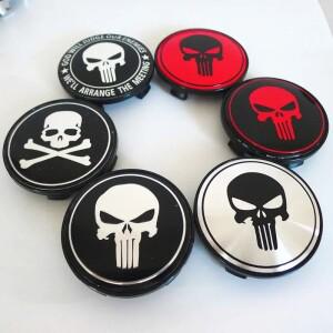 해골 자동차 휠 센터 허브 4pcs 68mm 방진 캡 커버 배지 엠 블 럼 스티커