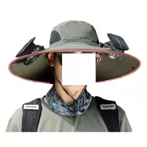 쿨링 모자 태양광 USB 차양모 모자선풍기 여름 선풍기모자 깊은 그레이+1개