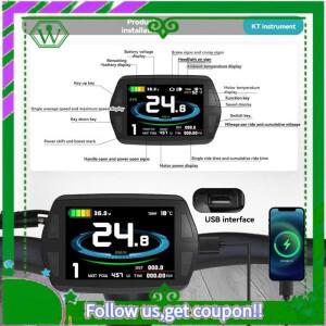 신뢰할 수 있는 전기 자전거 24V/36V/48V KT-LCD8YU Ebike 액세서리용 컬러 광 감지 디스플레이 미터