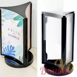 회전형 3면 꽂이 블랙 A6 리플렛거치대 가격표 메뉴판 전단지 리플 홀더 스탠드판 종이 페이퍼