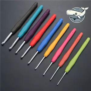 다양한 색상 실리콘 코바늘 뜨개질 바늘 코바늘 뜨개질 뜨개질바늘