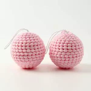 패브릭 장식볼 러블리 2개 10cm 겨울 인테리어오너먼트 트리볼 크리스마스 성탄절 소품 꾸미기