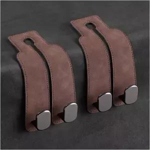 헤드레스트용 Z-oneMart 2PCS 카 후크 카시트 행거 가죽 헤드레스트 더블 지갑 및 가방용 조직 액세서리