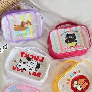 윗투명 화장품 파우치 다용도 케이스 캐릭터 펜슬 필통 입학선물 준비물 신학기치 여행용치 출장용치 메이