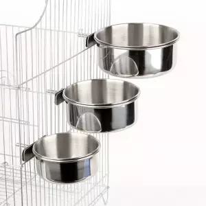 앵무새 스텐 모이통 중형 1개조류물 먹이 새모이 새물 병아리 사료