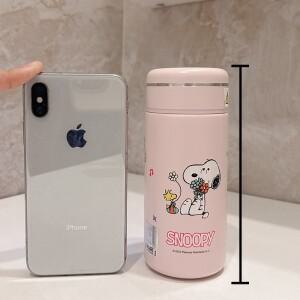 미니 소형 휴대용 스누피 보온 스테인리스 물컵 귀여운 용 고급스러운 디자인 음료컵 여성용 스타일 용기