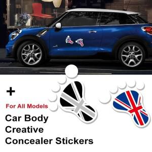 호환상품 미니 소형 쿠퍼용 차체 사이드 스티커 발자국 컨트리맨 유니온 잭 스타일링 액세서리 R50 F54 F60