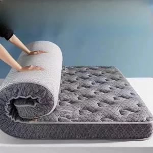 라텍스 매트리스 접이식 화이트 싱글 메트리스 토퍼 수면 자취 바닥 매트릭스 침대 허리에