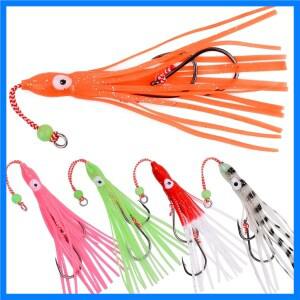 2 개/몫 17cm 바닷물 문어 미끼 후크 부드러운 실리콘 빛나는 오징어 스커트 미끼 후크가있는 인공 낚시 태