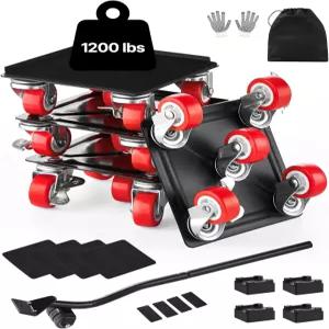 VEVOR 가구 돌리 5 x 360° 회전 휠을 갖춘 헤비 듀티 무버 카본 스틸 패널 트 슬라이더 도구 세트 소파