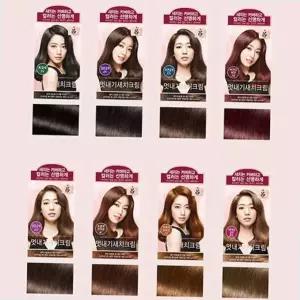 간편한 려 우아채 멋내기 새치크림 염색약 6컬러